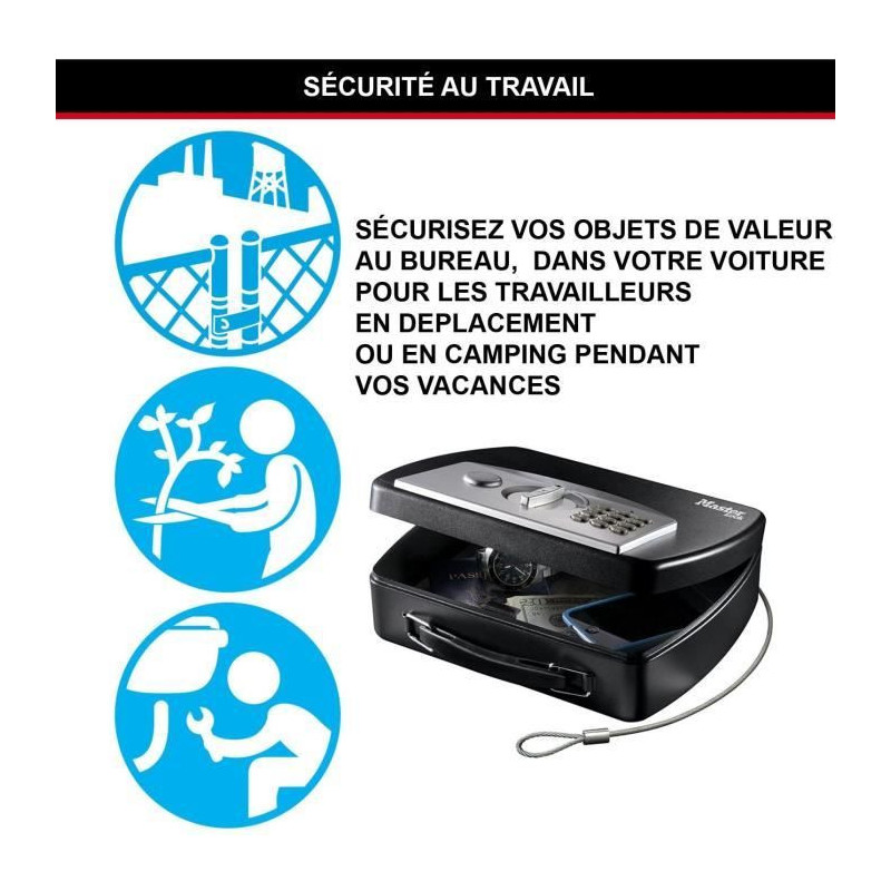 MASTER LOCK Portable Security Case for Travel with Cable - Electronic