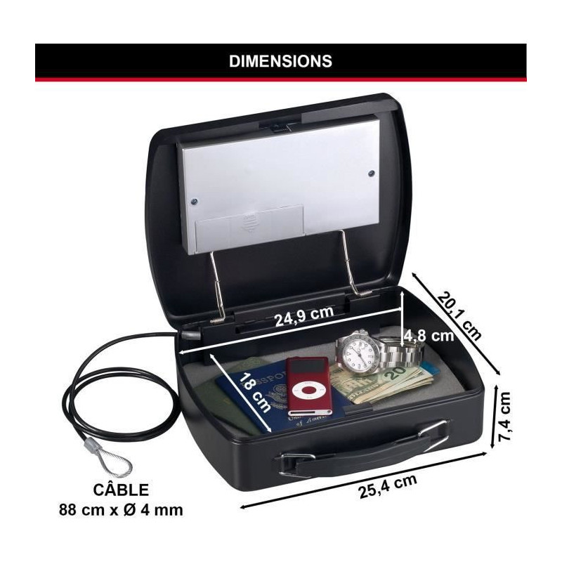 MASTER LOCK Portable Security Case for Travel with Cable - Electronic
