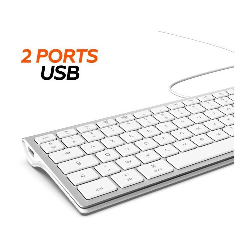 MOBILITY LAB ML304304 - Wired Touch Design Keyboard with 2 USB for Mac