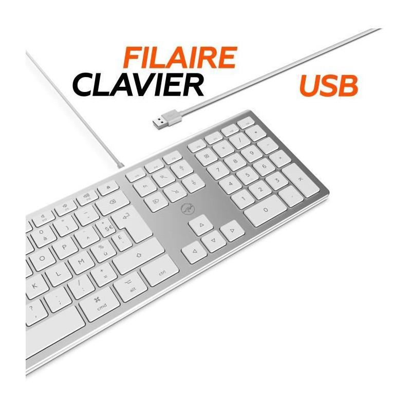 MOBILITY LAB ML304304 - Wired Touch Design Keyboard with 2 USB for Mac
