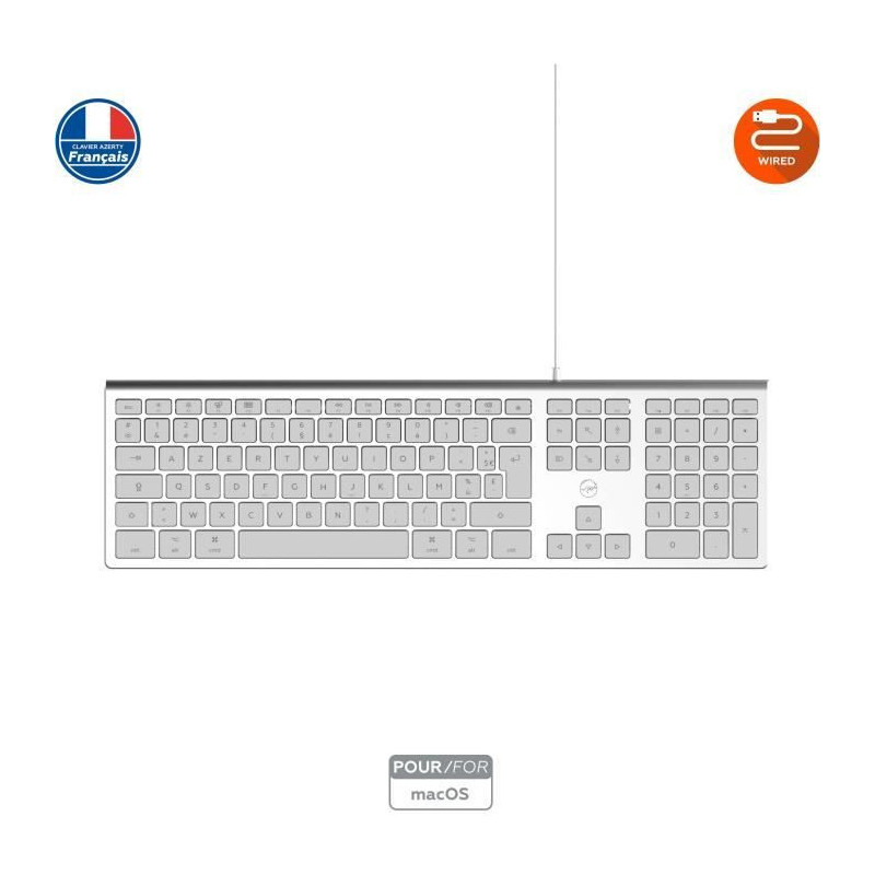 MOBILITY LAB ML304304 - Wired Touch Design Keyboard with 2 USB for Mac