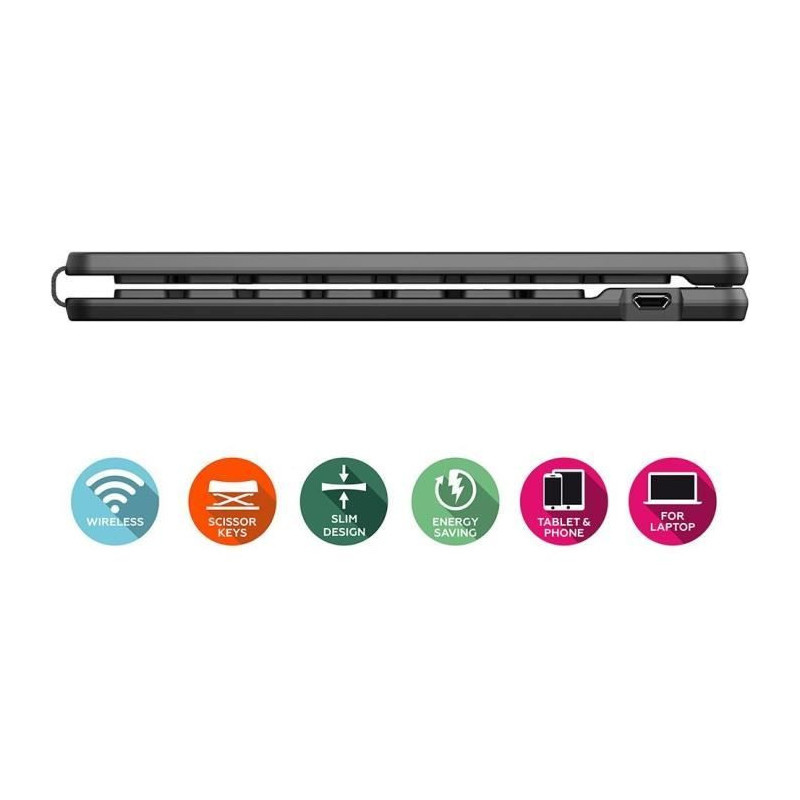 Foldable bluetooth keyboard - MOBILITY - Black - Azerty