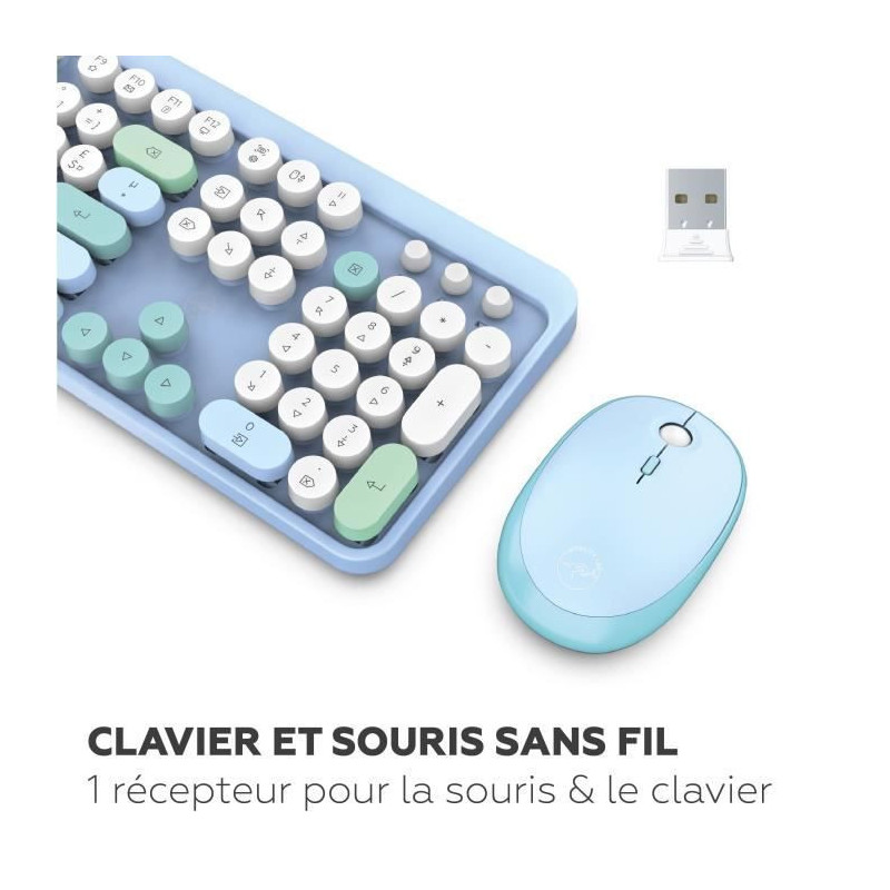 Wireless keyboard + mouse combo - MOBILITY LAB - Pure Color - Blue - E