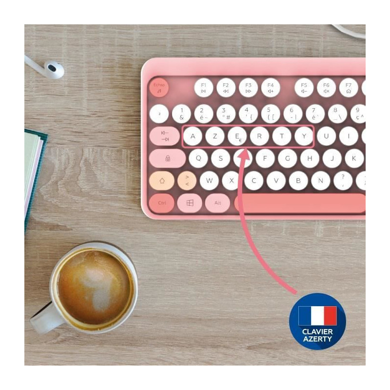 Wireless keyboard + mouse combo - MOBILITY LAB - Pure Color - Pink - E