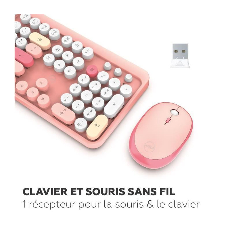 Wireless keyboard + mouse combo - MOBILITY LAB - Pure Color - Pink - E