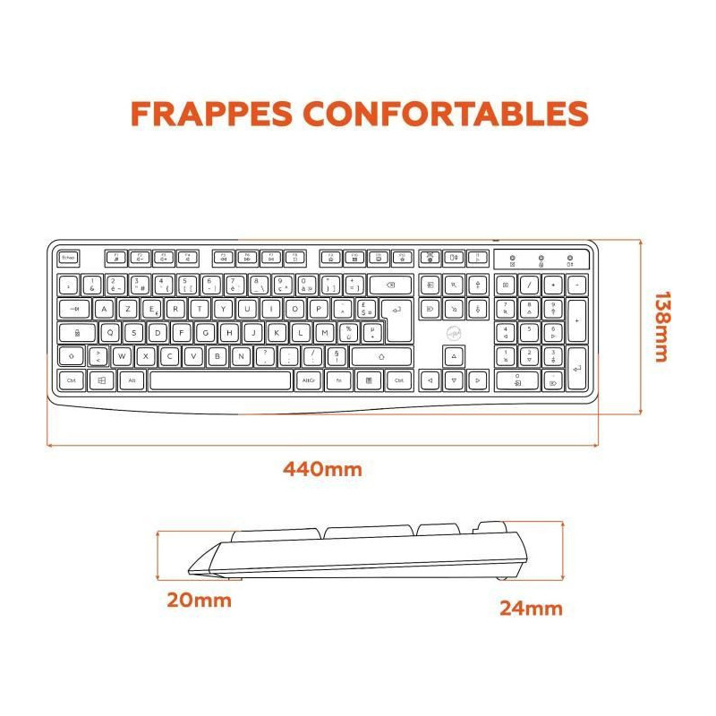 Wireless keyboard - MOBILITY LAB - Deluxe - AZERTY - Black