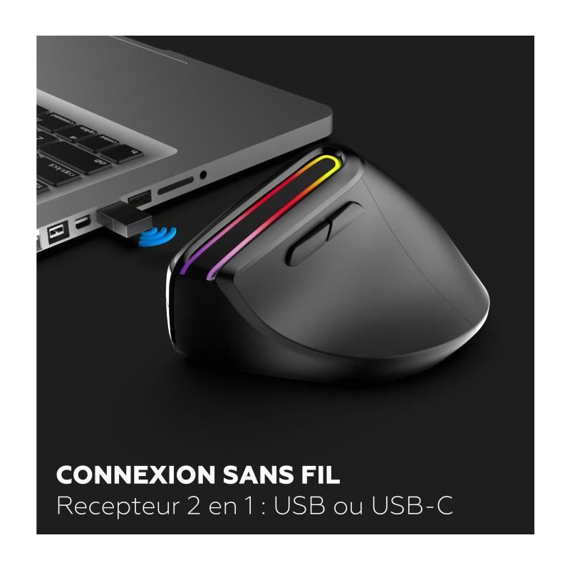 Ergonomic Mouse - Wireless - MOBILITY LAB - ML314259 - Black