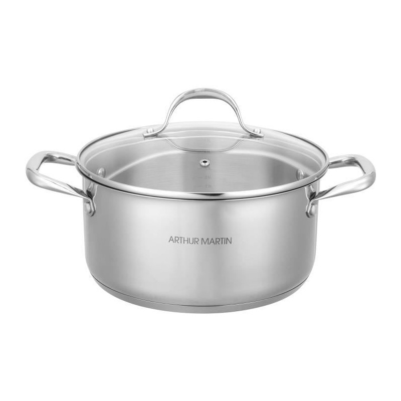 AM3549 Arthur Martin Stockpot 24 cm with lid – Stainless Steel – A
