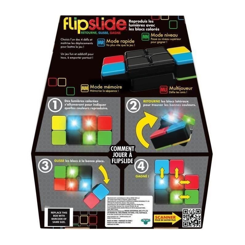 Flipslide - MOOSE TOYS - Electronic light combination game, with batte