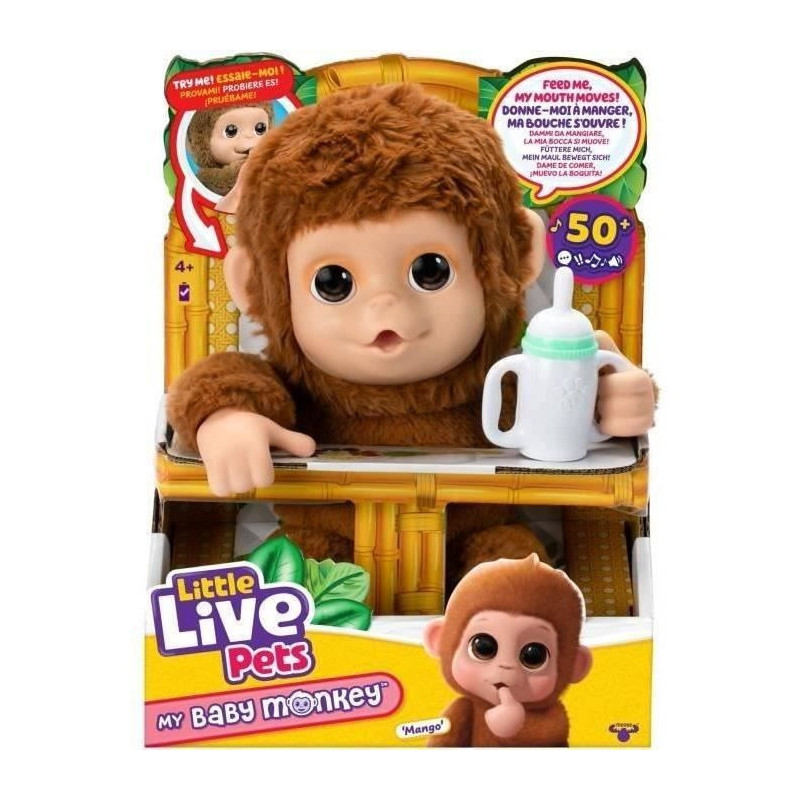 My Baby Monkey - MOOSE TOYS - LITTLE LIVE PETS - Interactive monkey wi