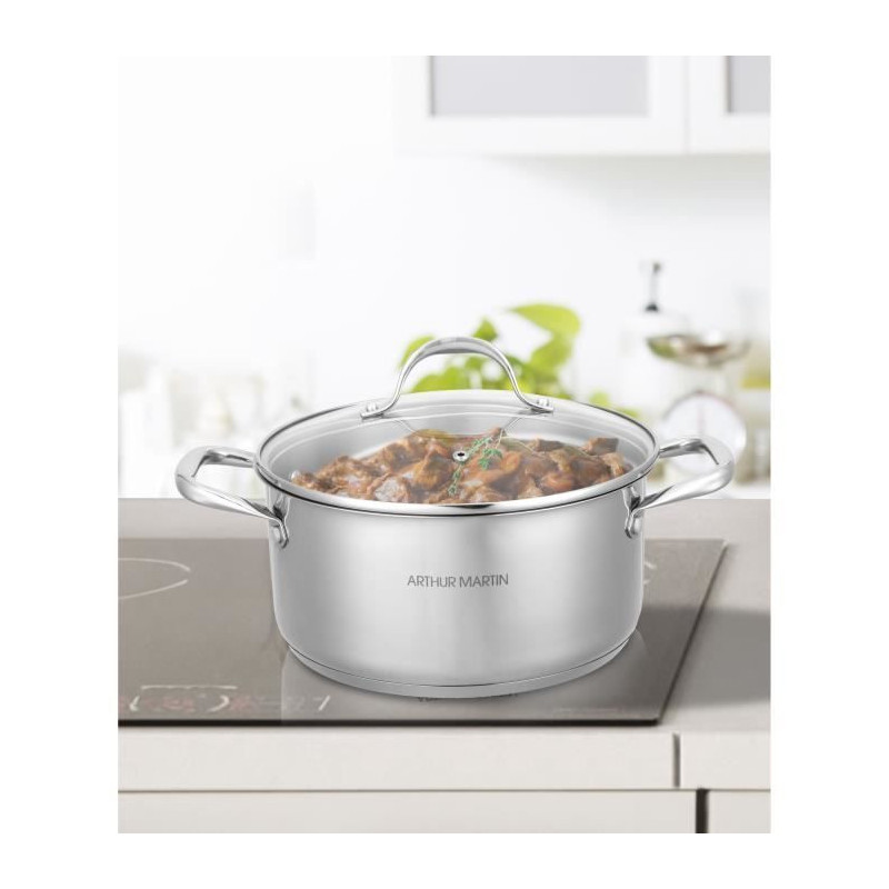 AM2513 Arthur Martin Stockpot 28 cm with lid – Stainless Steel – A