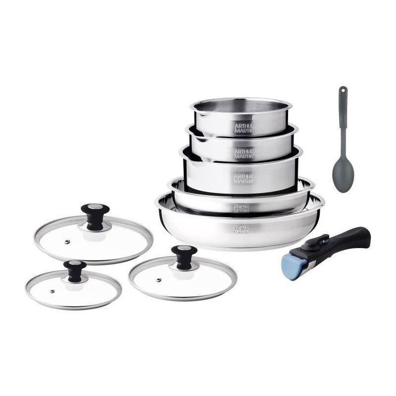 Induction cookware set - Arthur Martin - AM4485 - Stainless steel - 10