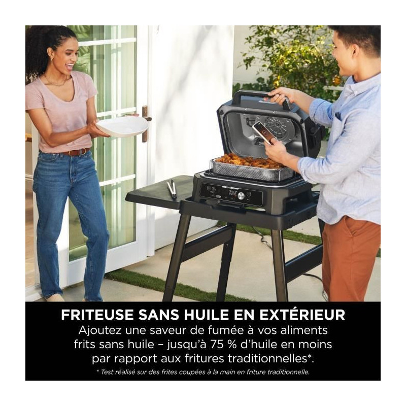 Electric barbecue with smoker and thermoprobe - NINJA - Woodfire Pro C