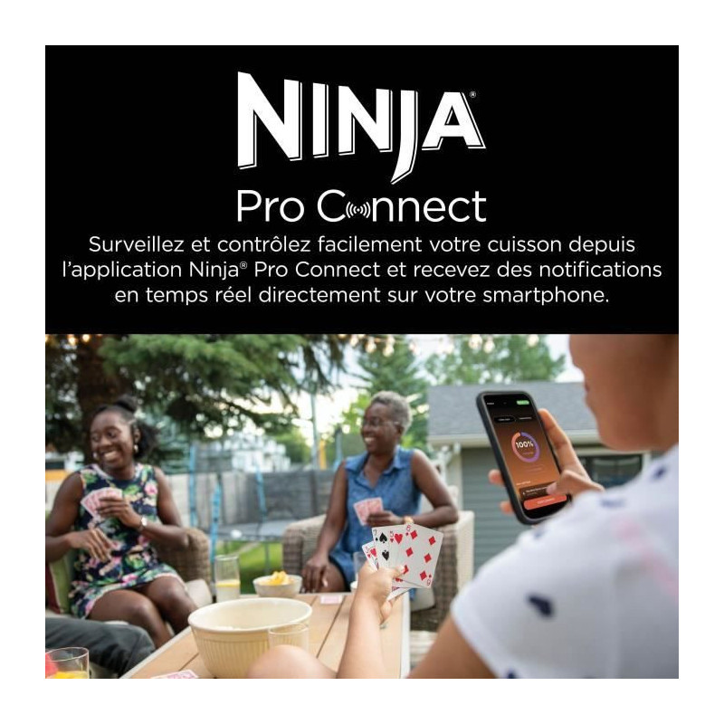 Electric barbecue with smoker and thermoprobe - NINJA - Woodfire Pro C