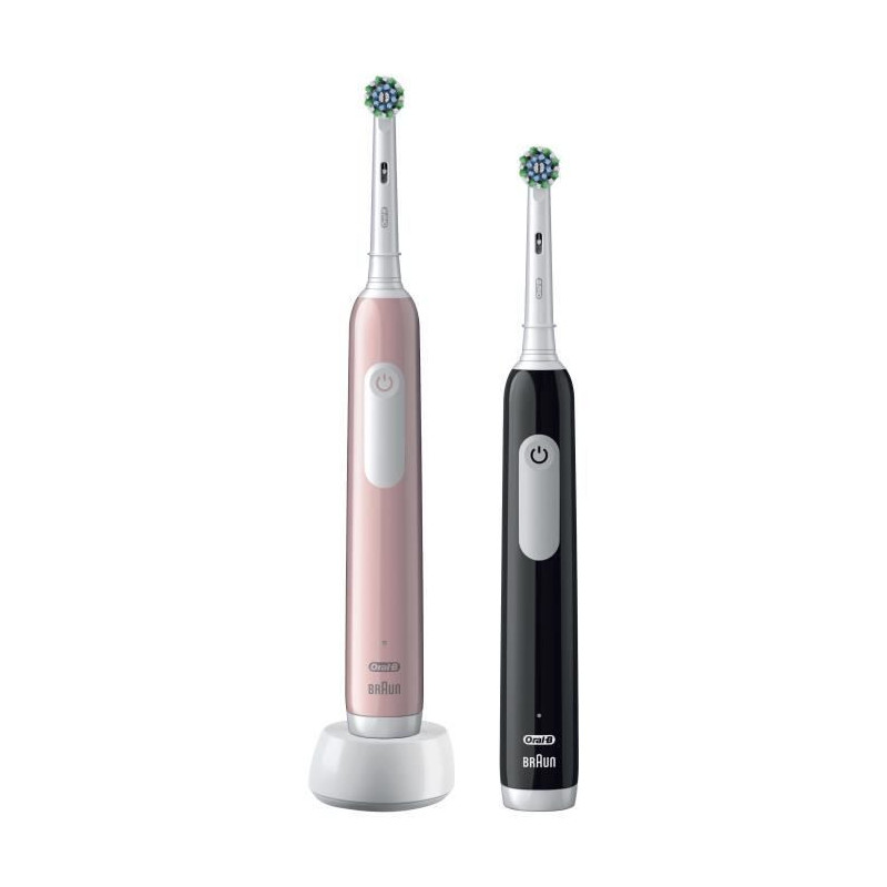 Oral-B Pro Series 1 Pack of Two, Pink and Black Electric Toothbrushes,