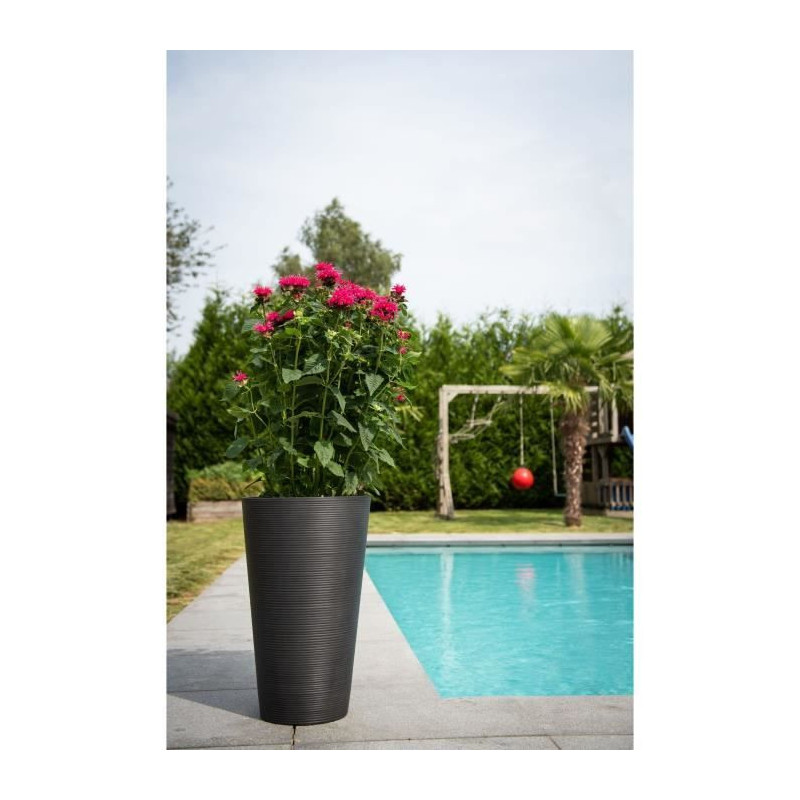 Tall flowerpot - GARDEN ID - Green Care Sense Tall Black-Anthracite -