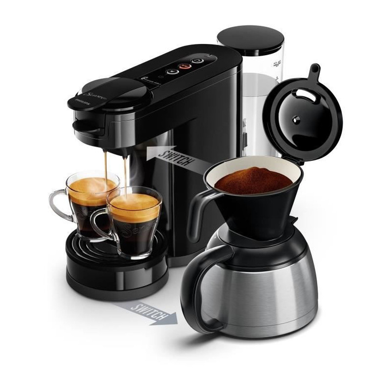 Pod coffee machine - PHILIPS - SENSEO SWITCH HD6592/65 - Intense black