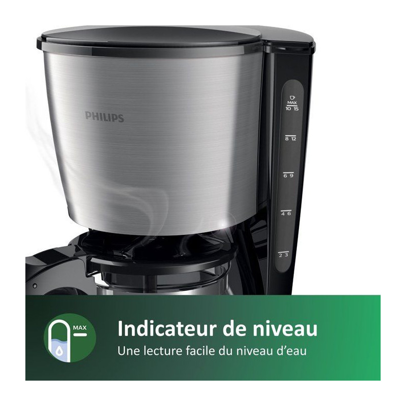 Filter coffee maker PHILIPS Daily HD7462 / 20 - Black and stainless st
