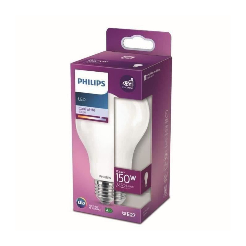 Philips Non -Dimmable LED bulb - E27 - 150W - Cold white