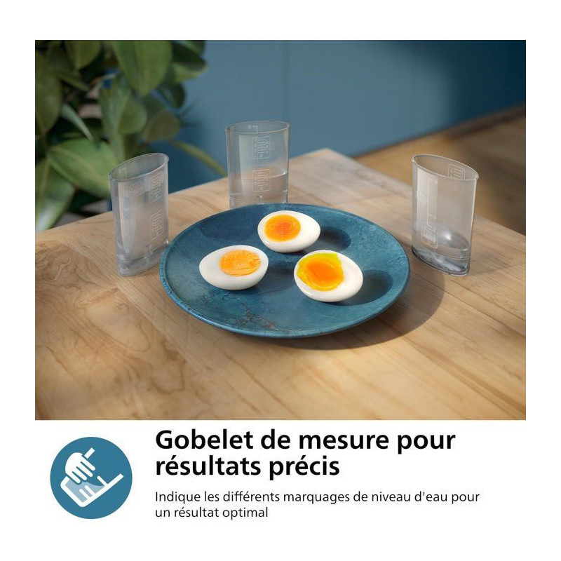 Electric egg cooker - PHILIPS - HD9137/90 - 6 eggs - 400 W