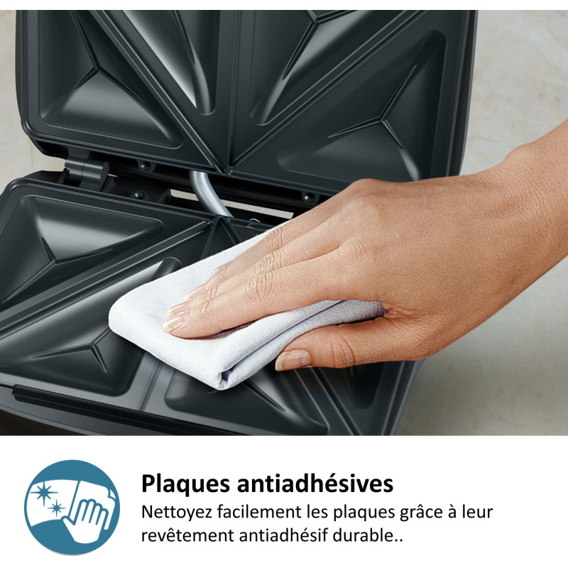 Croque-monsieur machine - PHILIPS - HD2331/90 - 750 W - Triangular pla