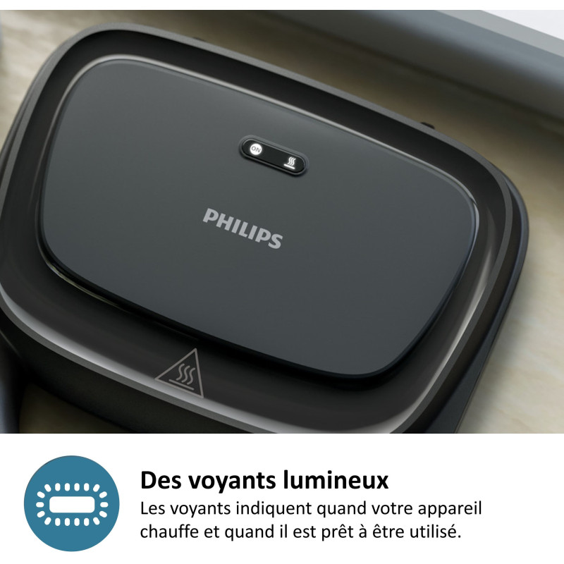 Croque-monsieur machine - PHILIPS - HD2331/90 - 750 W - Triangular pla