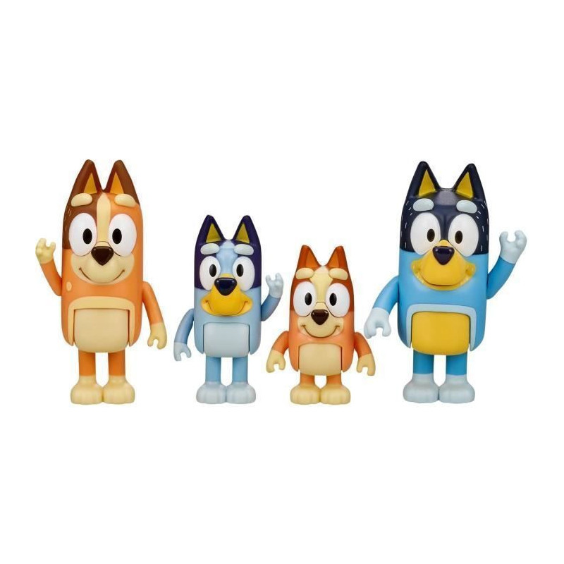 4 full Bluey family figures - Moose Toys - From 3 years old