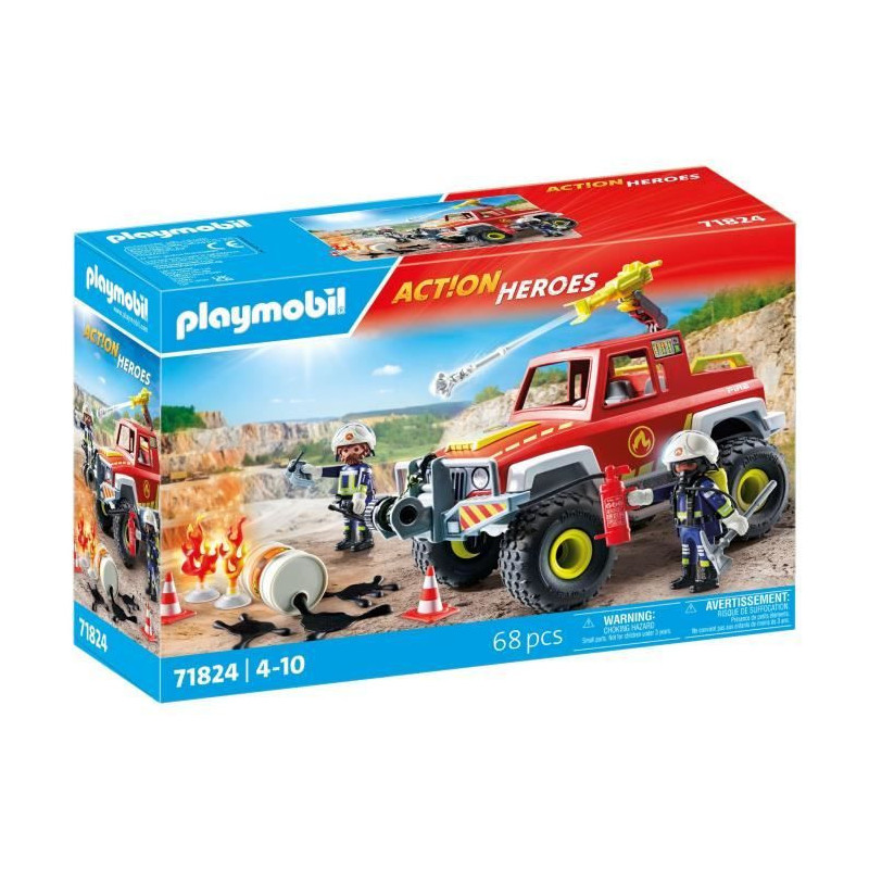 PLAYMOBIL 71824 Fire engine with flaming canister