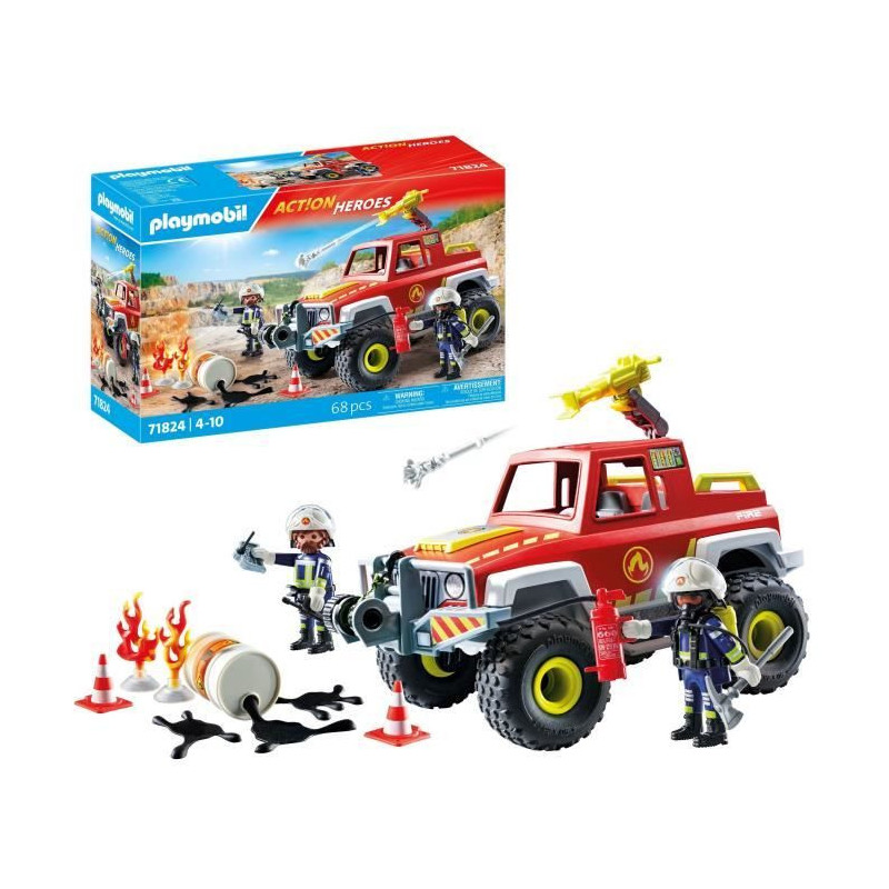 PLAYMOBIL 71824 Fire engine with flaming canister