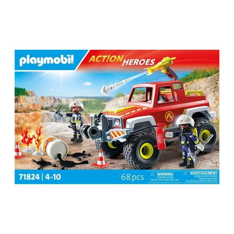 PLAYMOBIL 71824 Fire engine with flaming canister