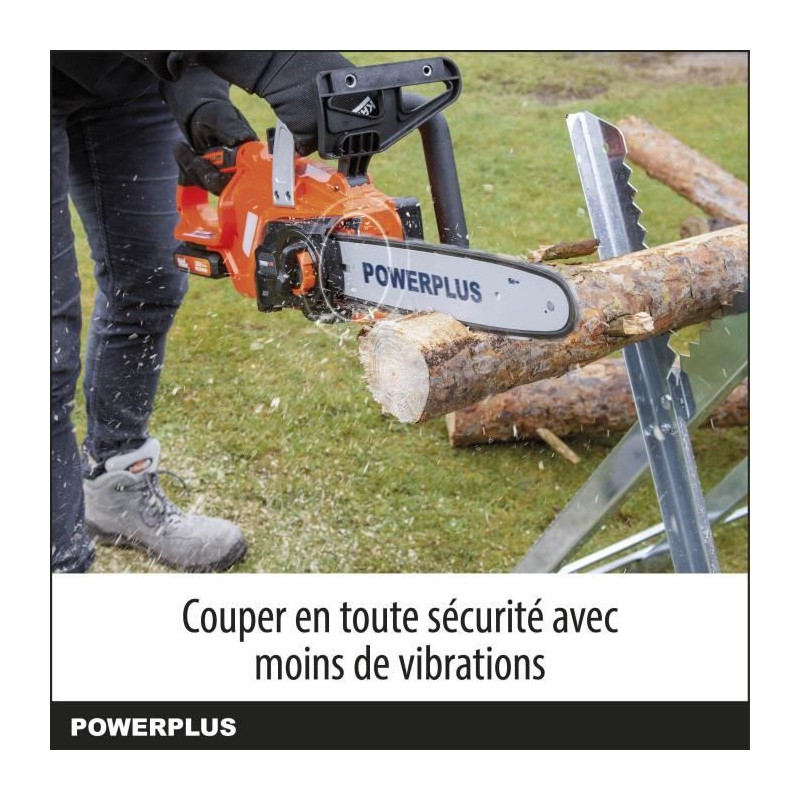 PowerPlus Dual Power Powdpg7570 - 20 V battery chainsaw, 300 mm guide,