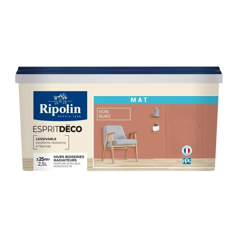 Ripolin nubia ocher matte interior wall paint 2.5L