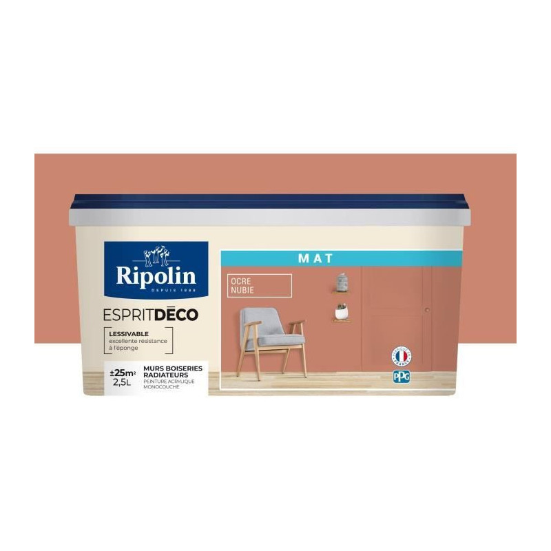 Ripolin nubia ocher matte interior wall paint 2.5L