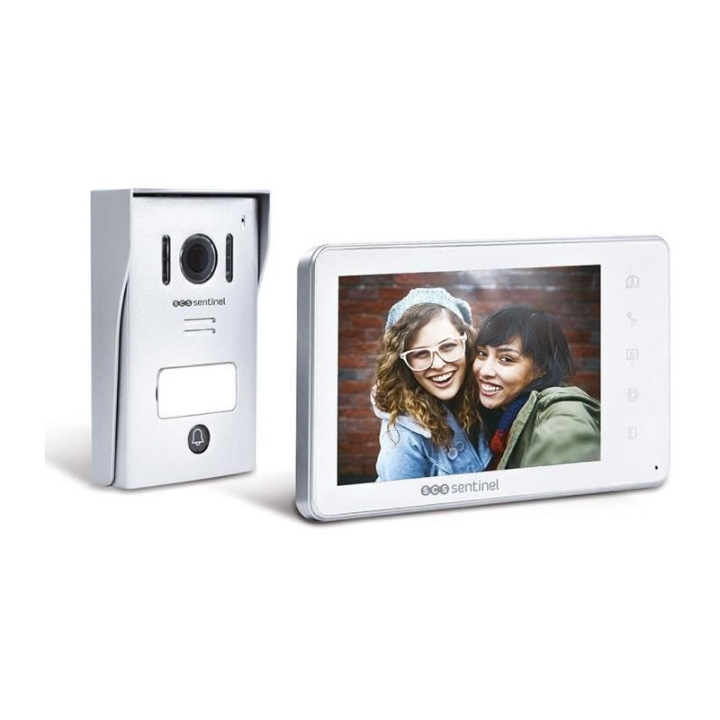 Wired video intercom, white color - VisioKit 7 - SCS SENTINEL