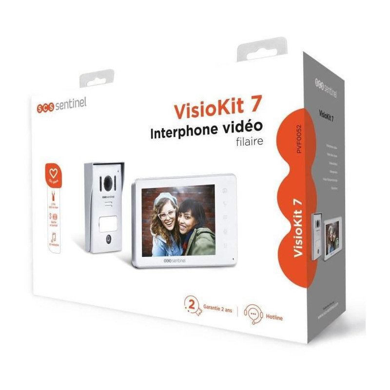 Wired video intercom, white color - VisioKit 7 - SCS SENTINEL