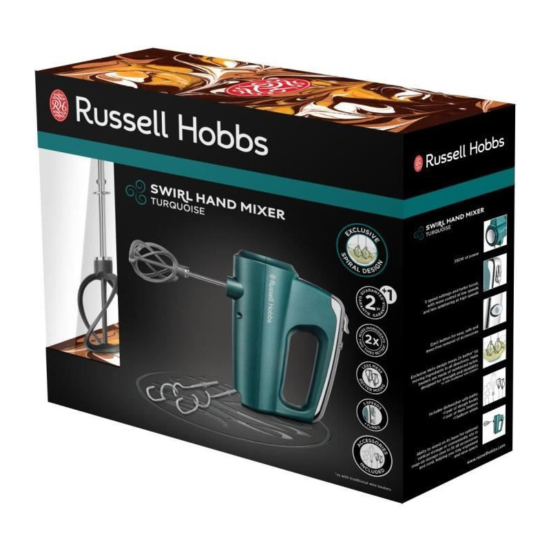 Russell Hobbs 25891-56 Swirl Mixer, 5 Speed, Turbo Function, 1 Pair of