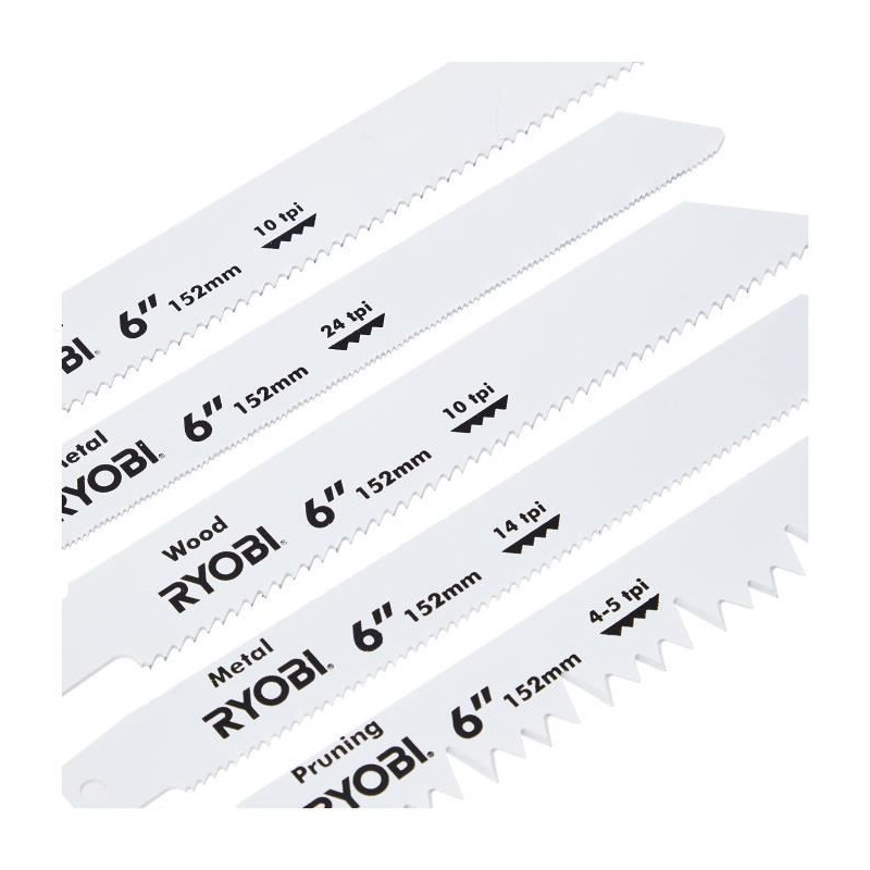 RYOBI 6 Variegated blades wood & metal for saber saw