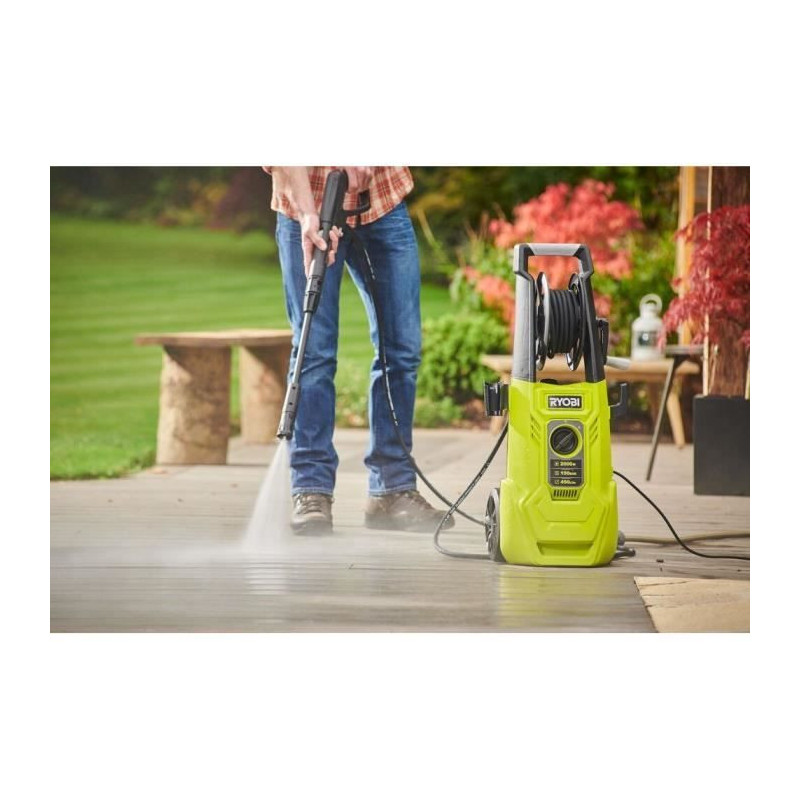 High pressure cleaner 2000 W 150 bars 450 l - Flexible 8m, reel, 0.9 l