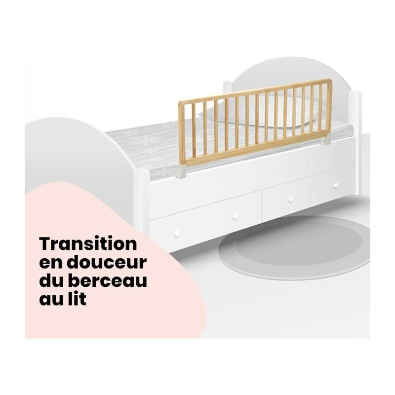 SAFETY 1ST, Natural wood bed rail, 110 cm compatible with beds larger