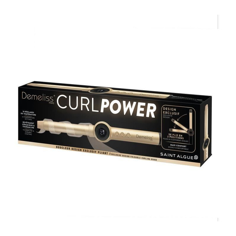 Curling iron - SAINT ALGUE - 20038 - Demeliss Curl Power - 180° foldi