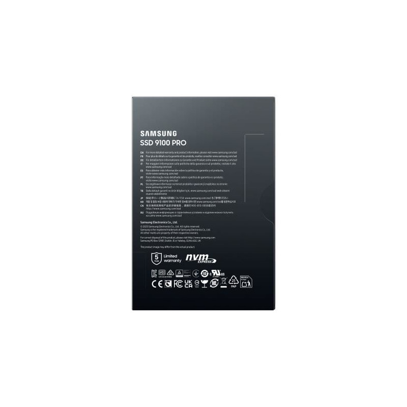 Samsung - 9100 PRO - Internal SSD - NVMe M.2 PCIe 5.0 x4 - 1 TB - Read