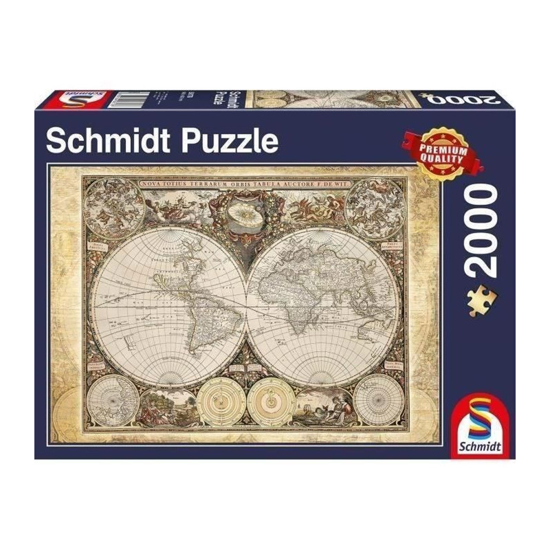 SCHMIDT SPIELE Historical World Map Adult Puzzle - 2000 Pieces