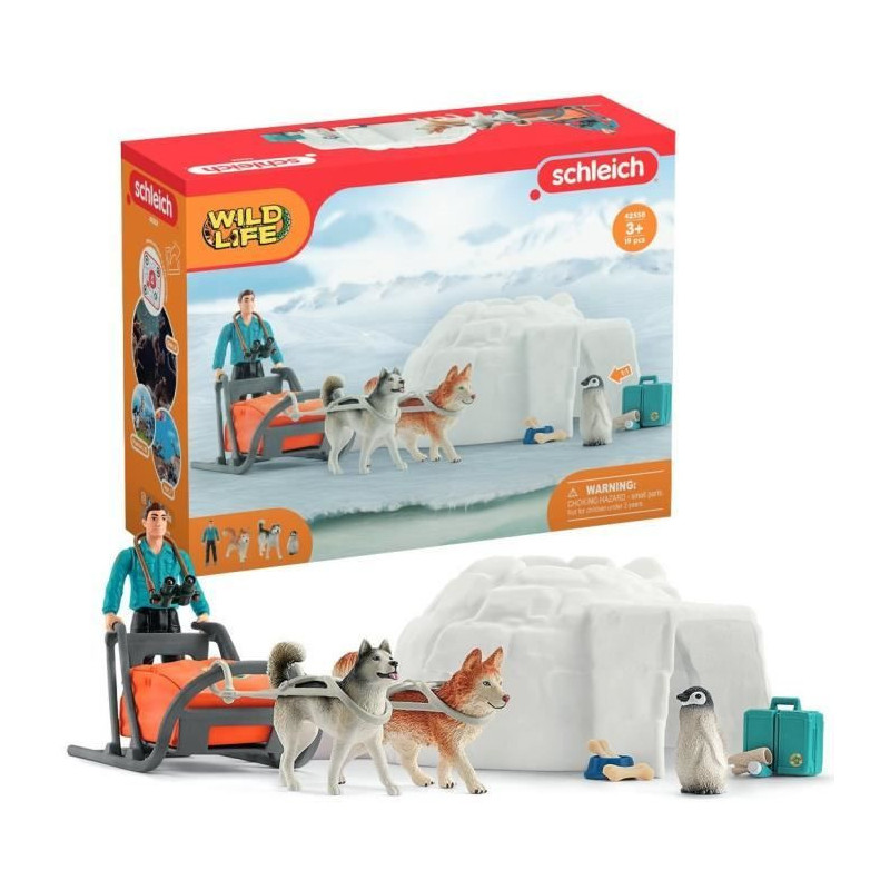 Schleich 42558 Wild Life Antarctica Expedition Set, Wild Animal Figuri