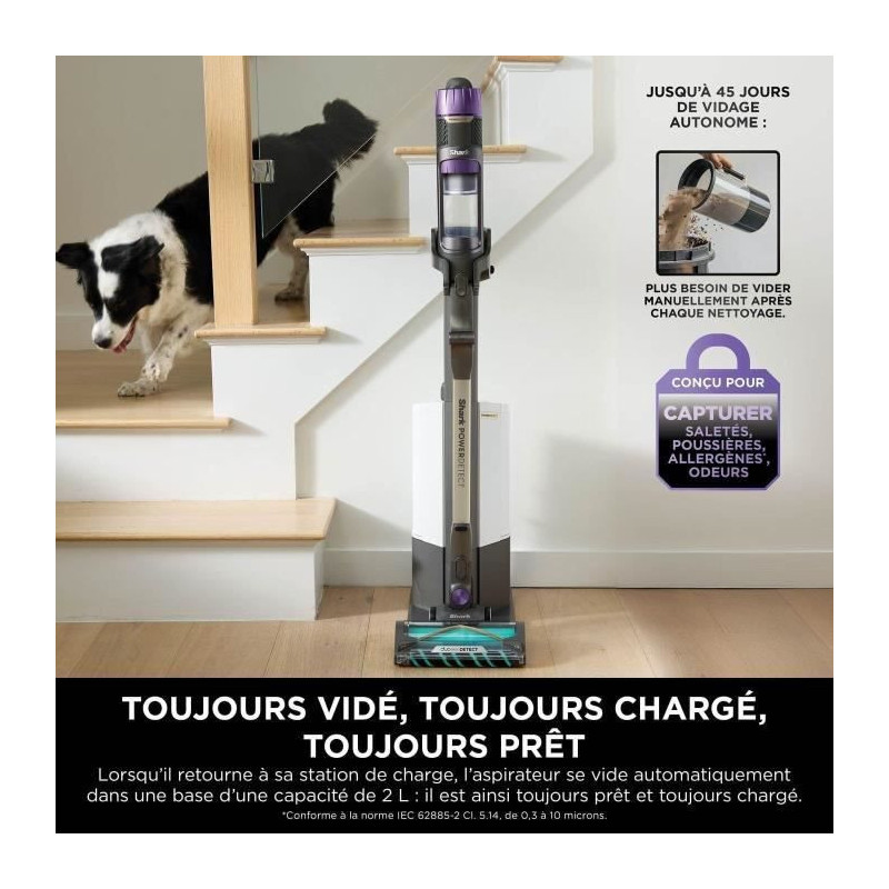 Shark Power Detect IP3251EUT Stick Vacuum Cleaner - Self-emptying base