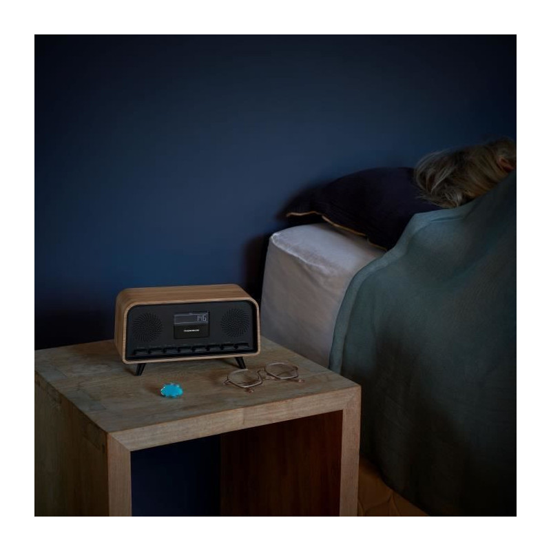 Bluetooth Alarm Clock Radio - THOMSON - Vintage Cosy - 30W, FM Radio,