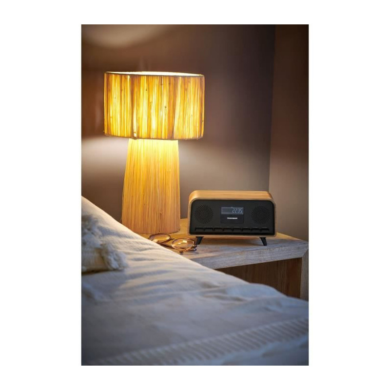 Bluetooth Alarm Clock Radio - THOMSON - Vintage Cosy - 30W, FM Radio,