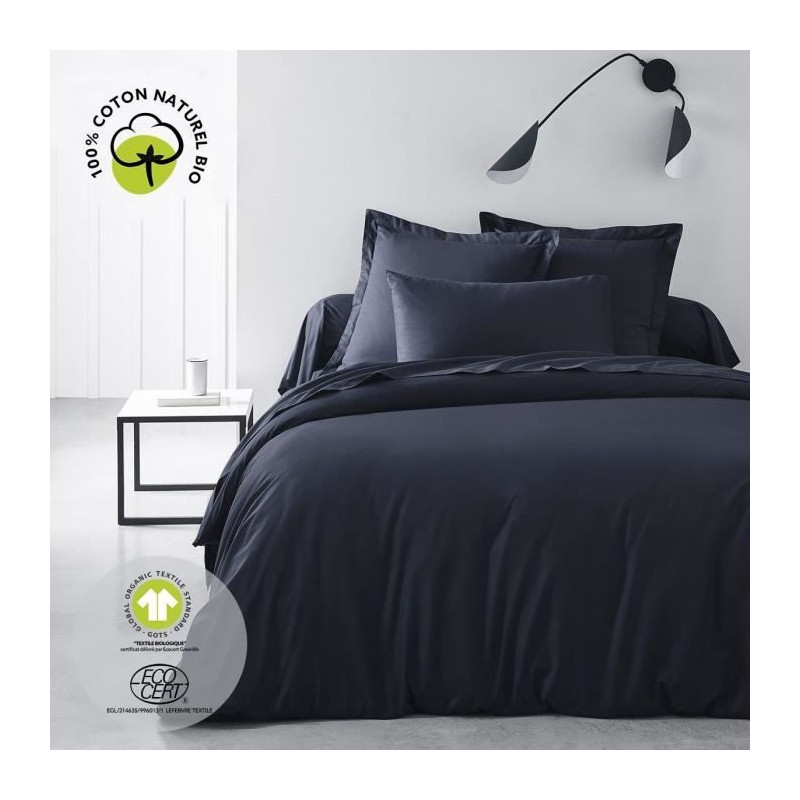 Fitted sheet - TODAY - 180 x 200 cm + 30 cm - Cotton - Organic Navy