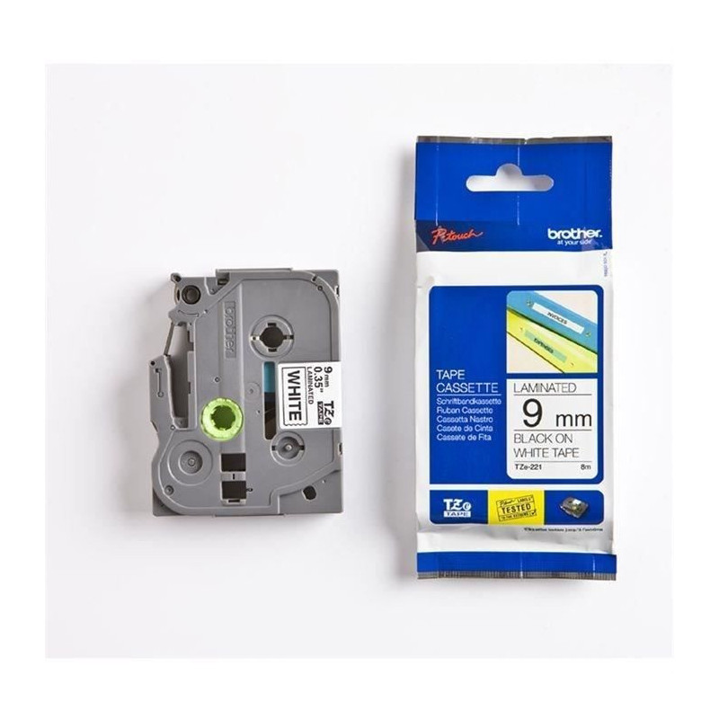 BROTHER P-TOUCH TZE-221 Label Tape - 9mm