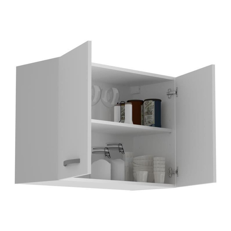 OSLO High cabinet 2 doors - White - L 80 x D 36 x H 58 cm