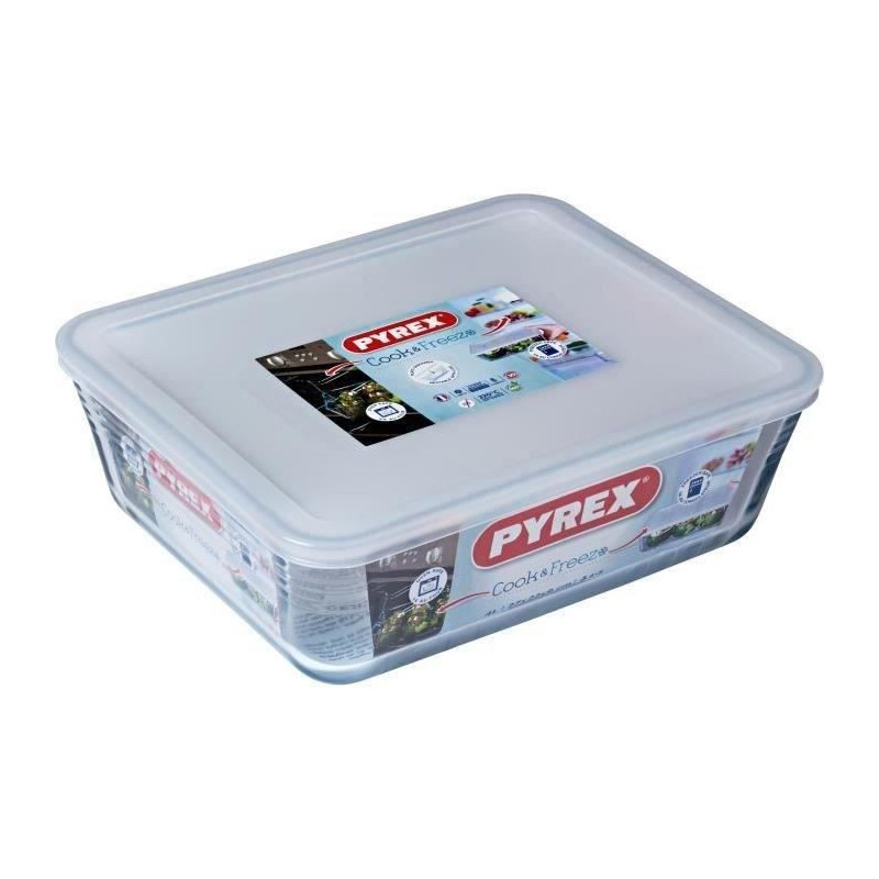 PYREX - 244P000 / 7043 - Rectangular dish with lid - 27cm * 22 cm - Py